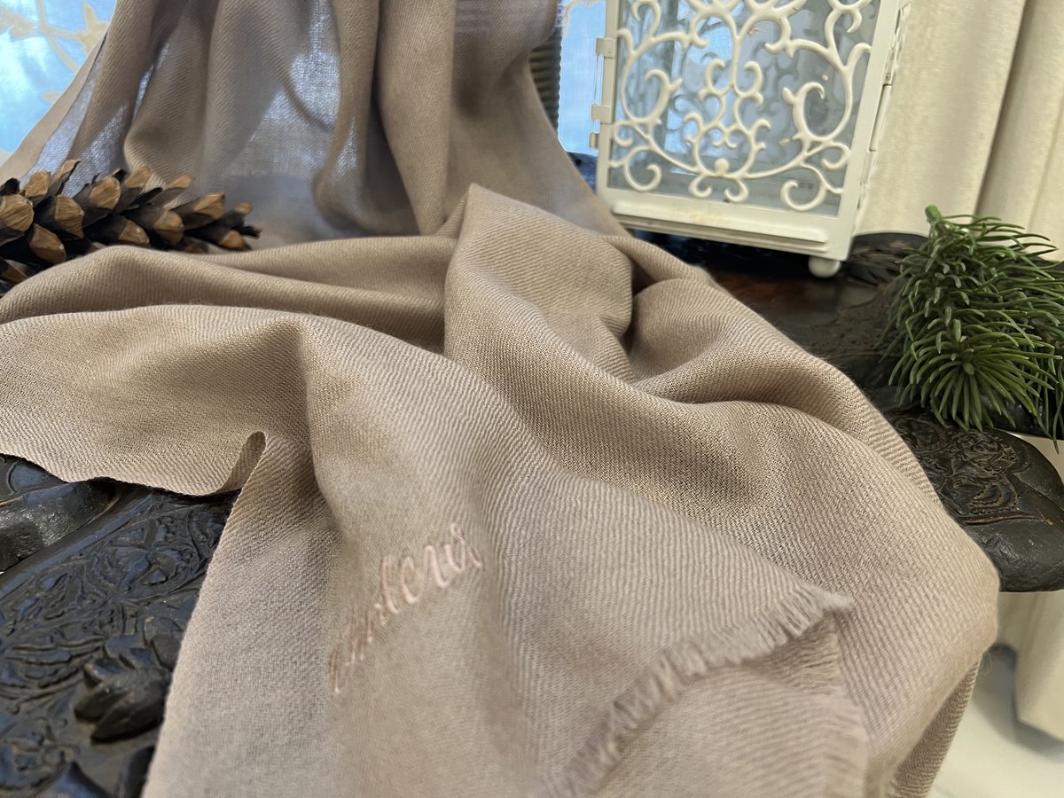 Beige Pashmina-Silk Scarf